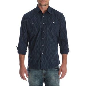 Wranglers Men's 2XL Navy Big Premium Slim Fit Stretch Shirt XXL JLR5OWN